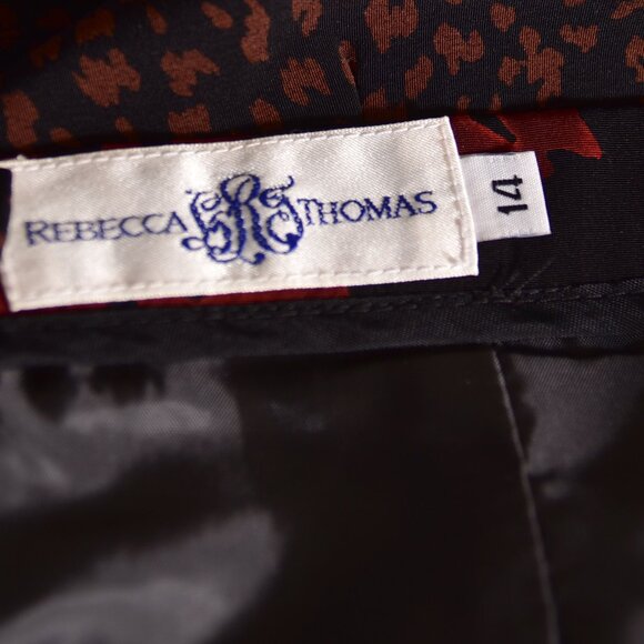 Rebecca Thomas Woman's Maxie Rayon Skirt Giraffe Print Safari Size 14 - Picture 6 of 7